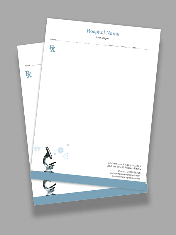 Custom scientific Laboratory Prescription Pad Design