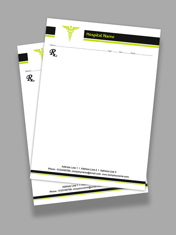 Custom Hospital Prescription Pad Design