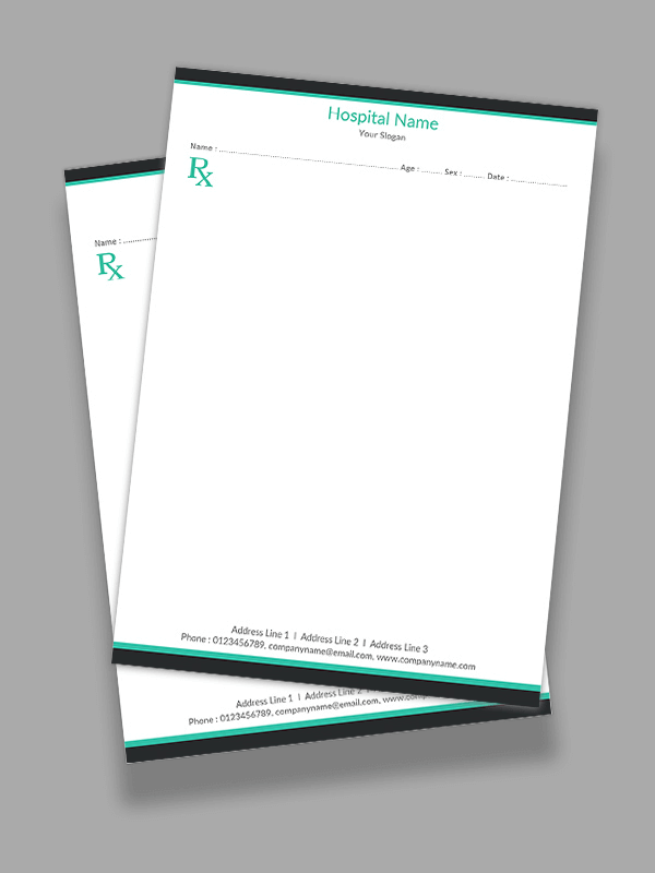 Custom Medical practitioner Prescription Pad Design