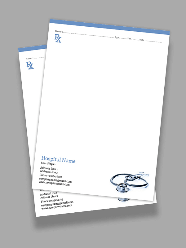 Custom Rx pad Prescription Pad Design