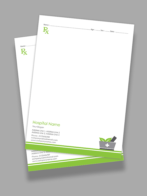 Custom Ayurvedic Prescription Pad Design