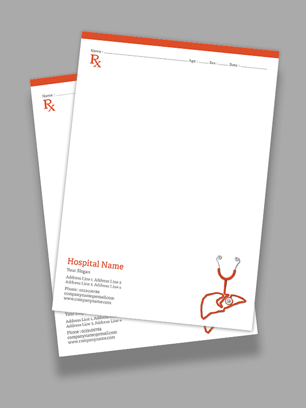 Custom Simple Monocolor Prescription Pad Design