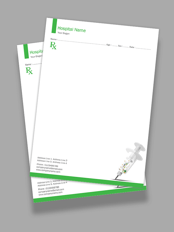Custom Physician Prescription Pad Design