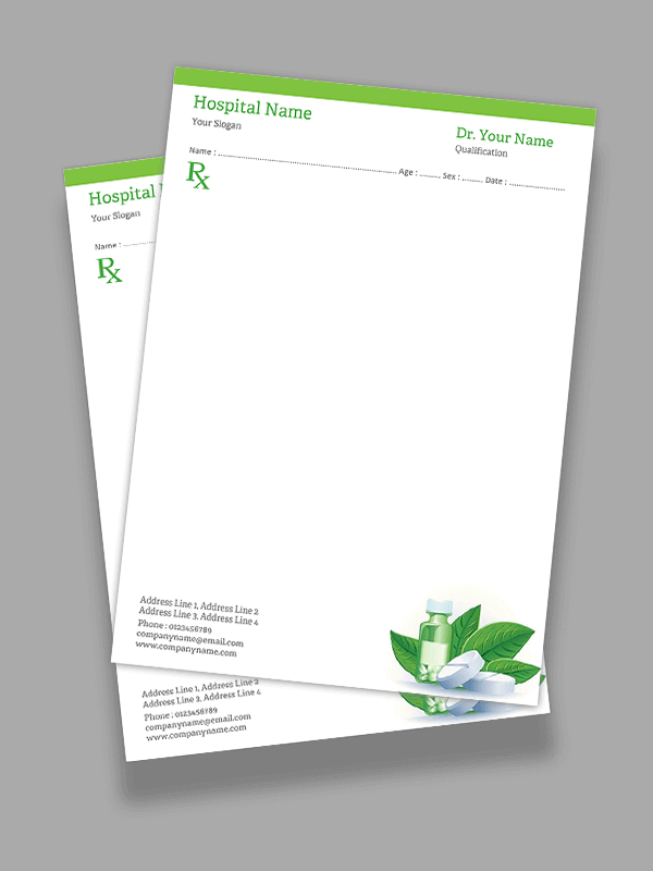 Custom Ayurvedic Prescription Pad Design