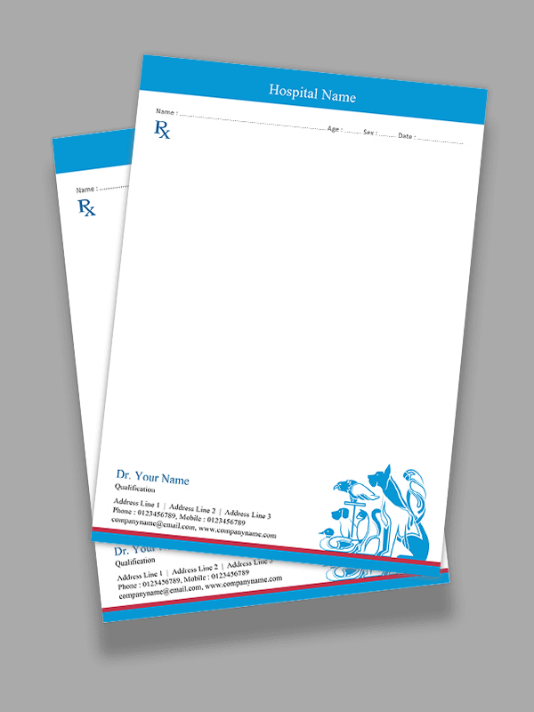 Custom Pet care Prescription Pad Design