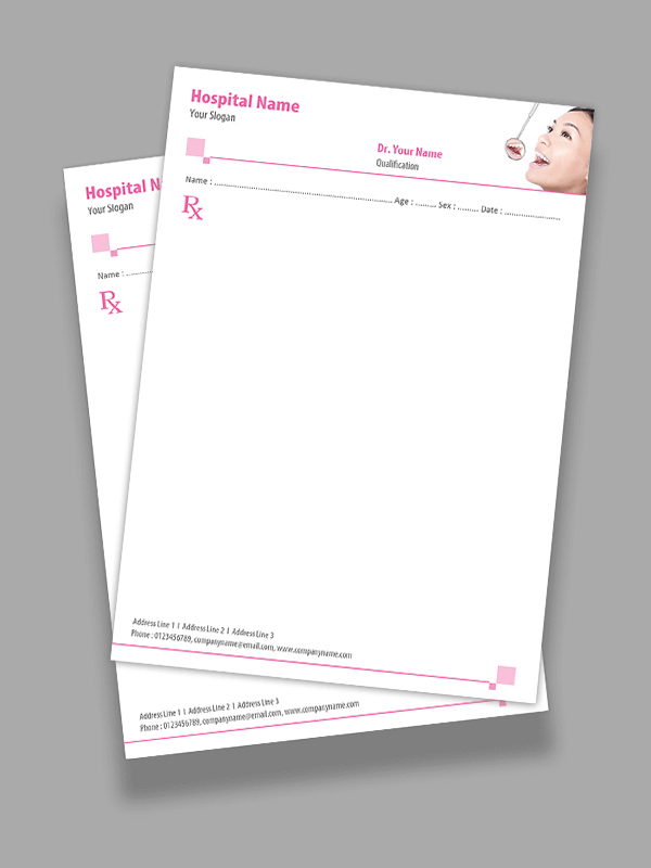 Custom Dentist Prescription Pad Design