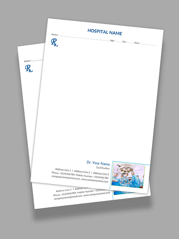 Custom Surgeon Prescription Pad Design