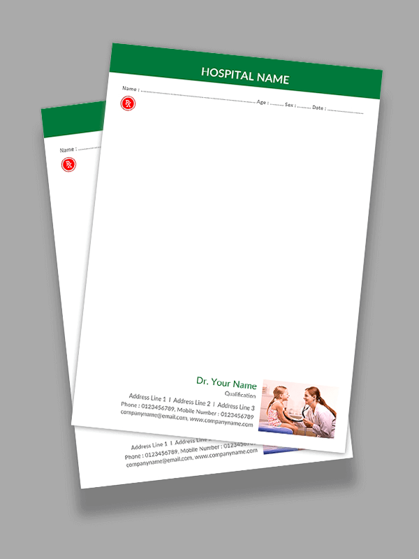Custom paediatrician Prescription Pad Design