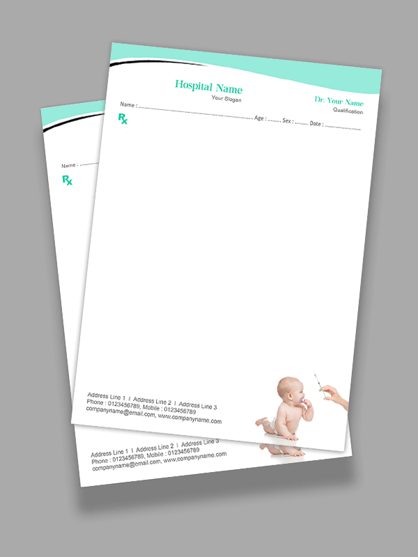Custom paediatrician Prescription Pad Design
