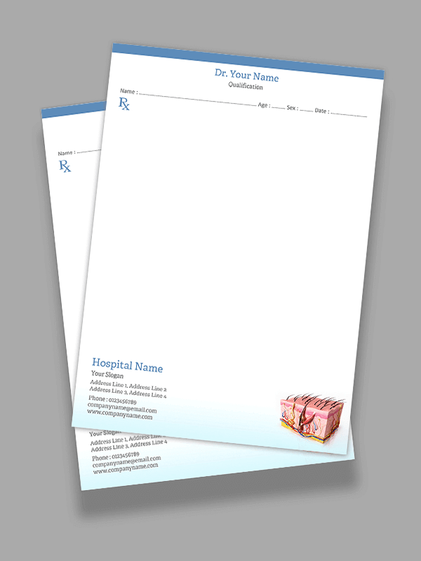Custom Skin Specialist Prescription Pad Design