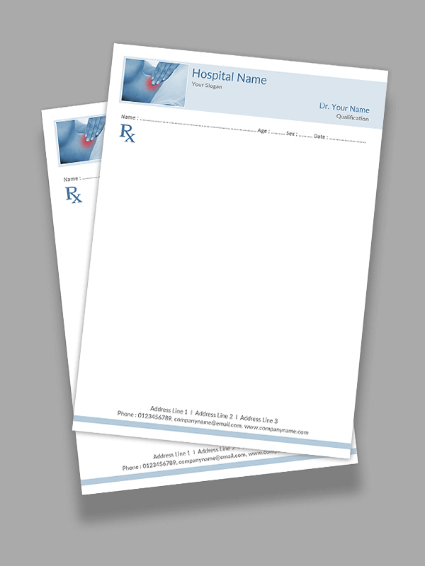 Custom Physiotherapist Prescription Pad Design