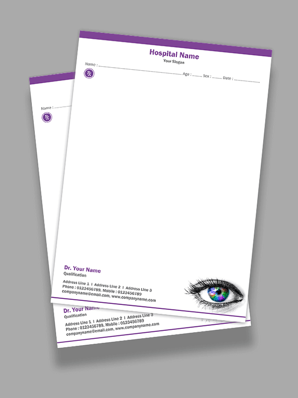 Custom Eye Doctor Prescription Pad Design