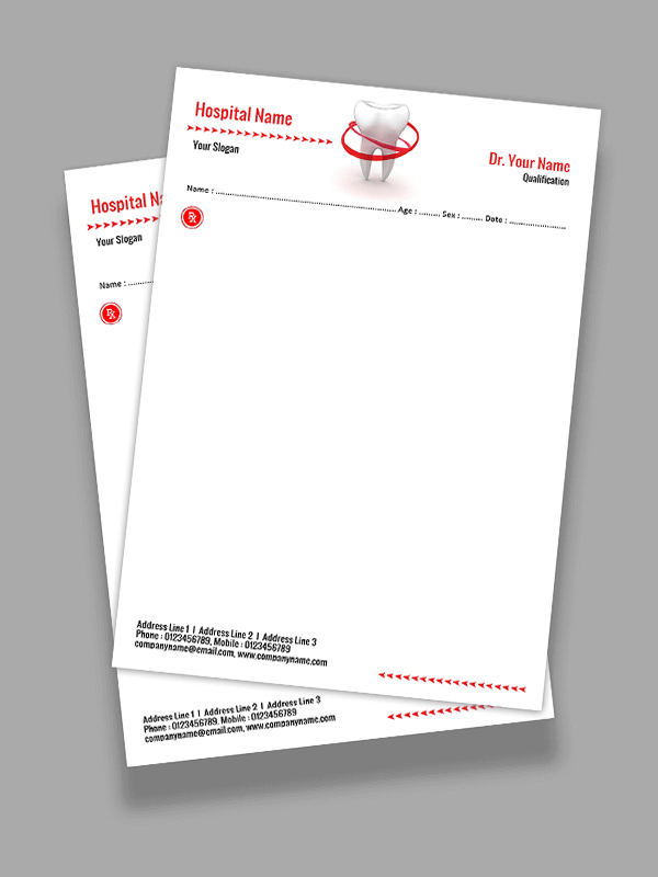 Custom Dental Doctor Prescription Pad Design