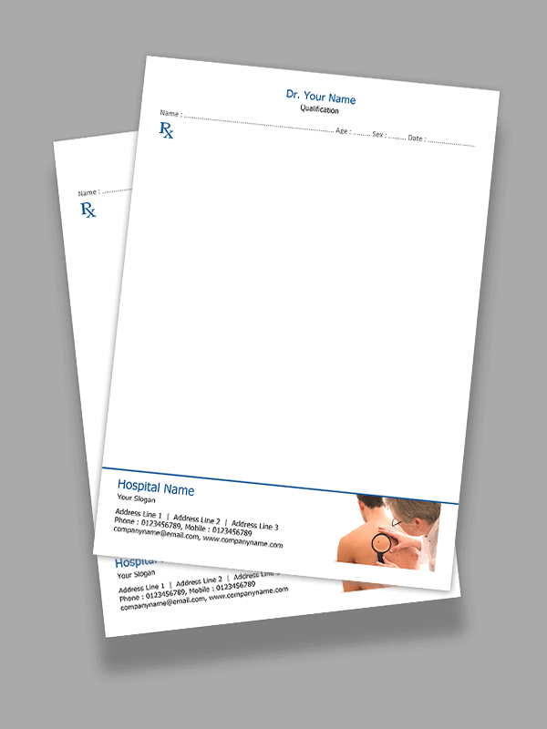Custom Skin Specialist Prescription Pad Design