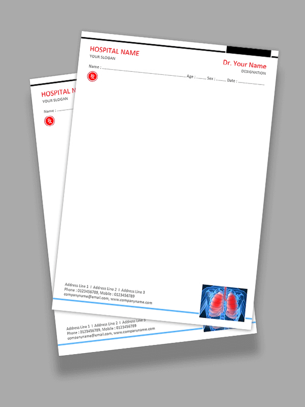 Custom Pulmonologist Prescription Pad Design
