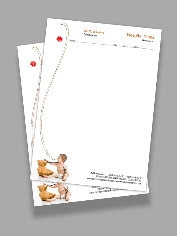 Custom Baby Care Hospital Prescription Pad Design