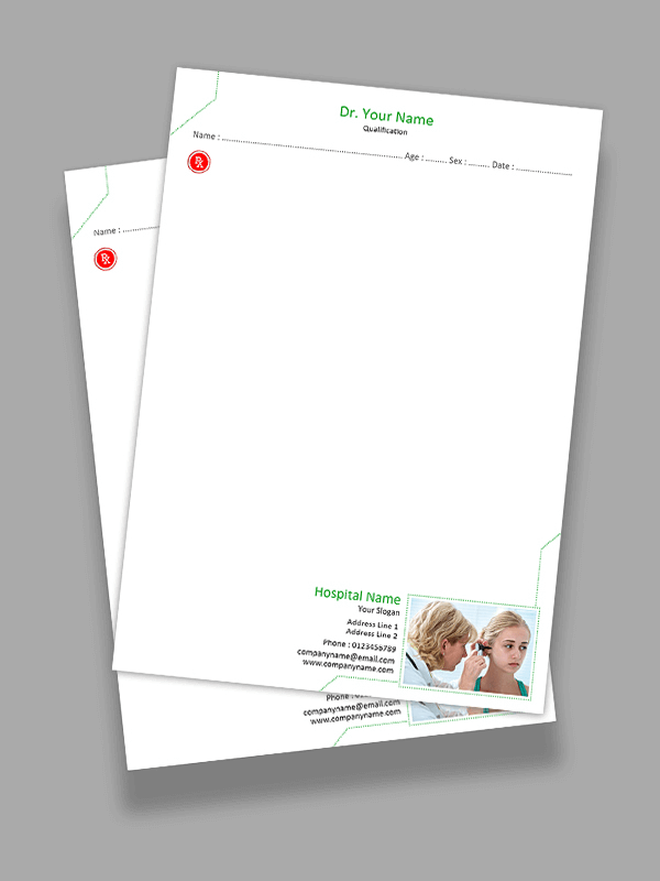 Custom ENT Doctor Prescription Pad Design