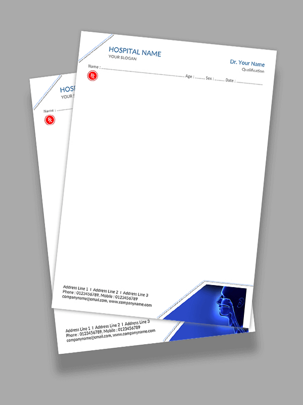 Custom ENT Doctor Prescription Pad Design