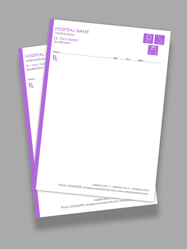 Custom ENT Doctor Prescription Pad Design