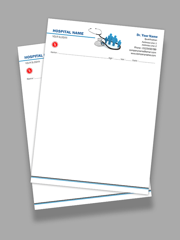 Custom Hospital Prescription Pad Design