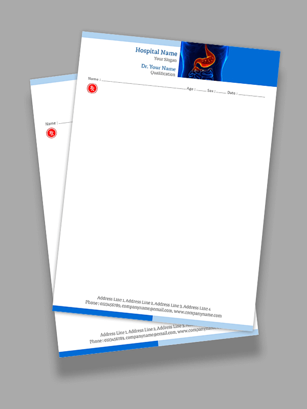 Custom Gastroenterologist Prescription Pad Design