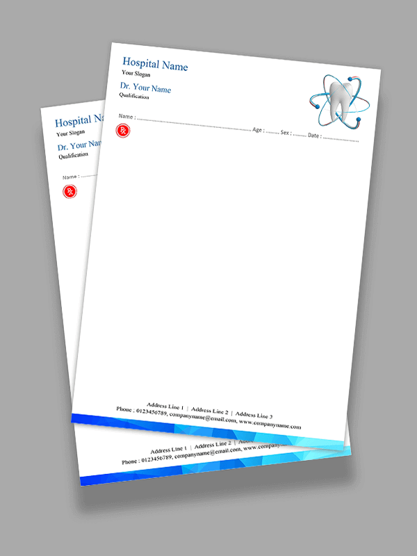 Custom Dental Doctor Prescription Pad Design