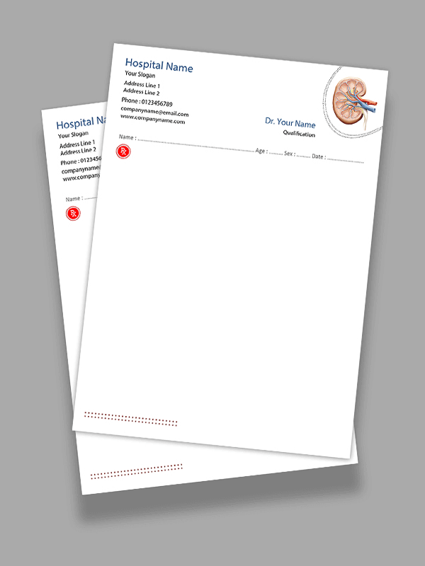 Custom nephrologist Prescription Pad Design