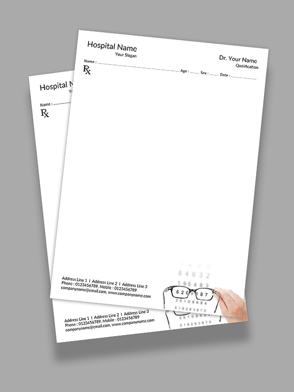 Custom Eye Doctor Prescription Pad Design