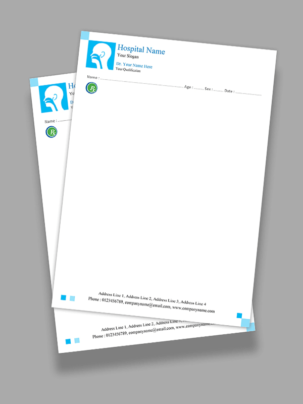 Custom ENT Doctor Prescription Pad Design