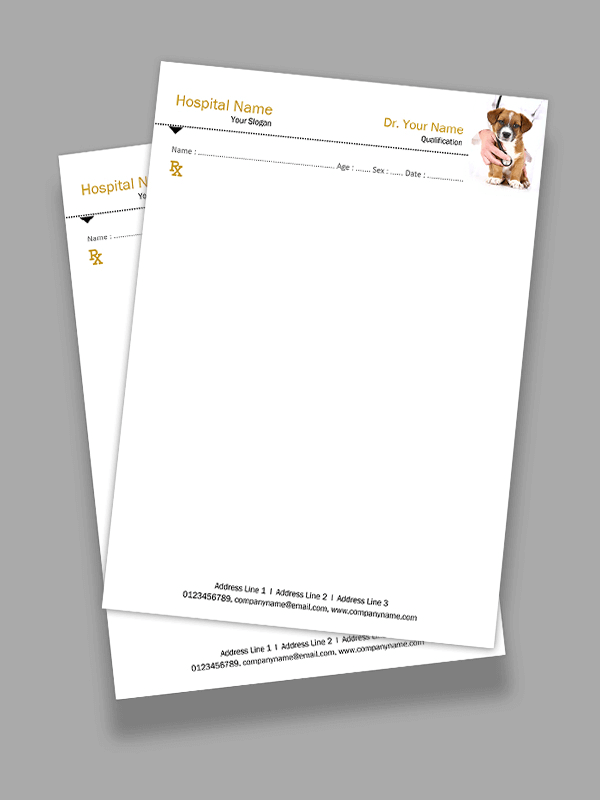 Custom Pet care Prescription Pad Design