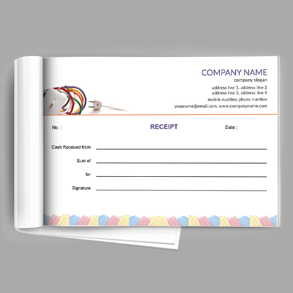 Custom Electricial shop Receipt Design