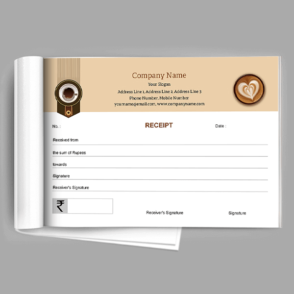 Custom Coffee Shop Receipt Book