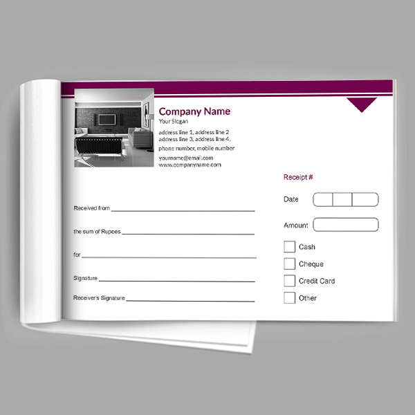 Custom Simple Receipt Book