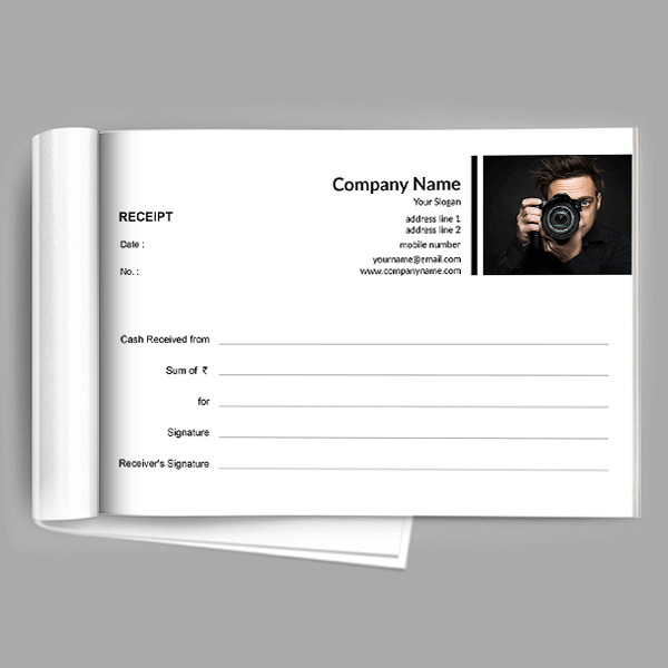 Custom Photography Receipt Book