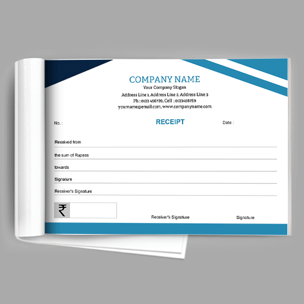 Custom Blue Receipt Book