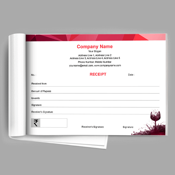 Custom Bar & Restaurant Receipt Book