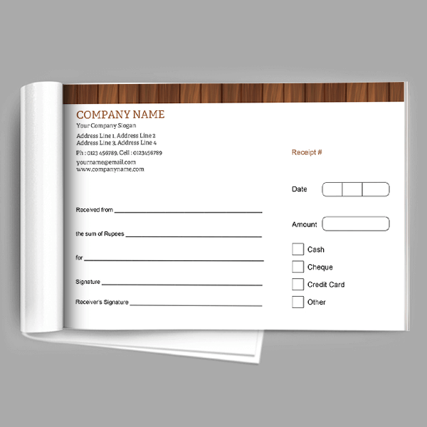 Custom Carpenter Receipt Book