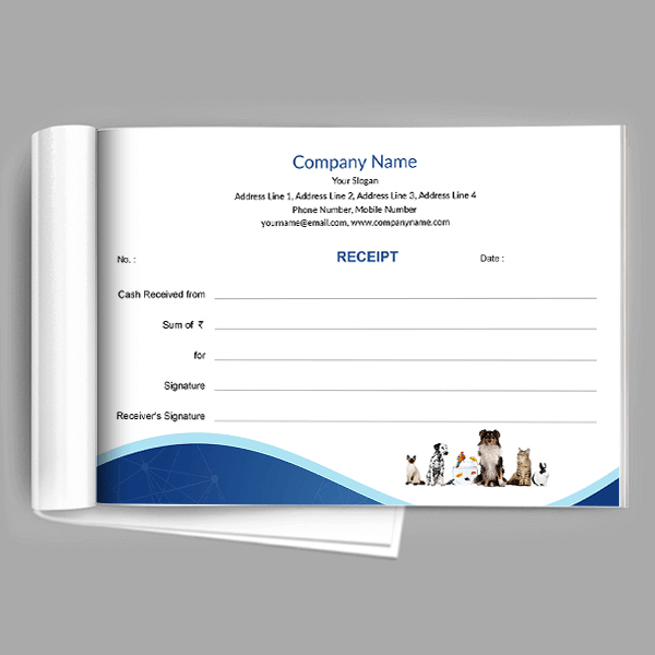 Custom Pet Clinic Receipt Book
