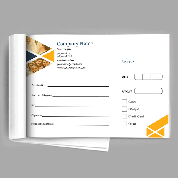Custom professional Receipt Book