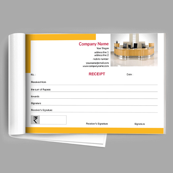 Custom Yellow Receipt Book