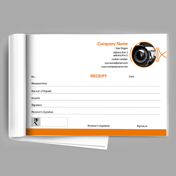 Custom Orange Receipt Book