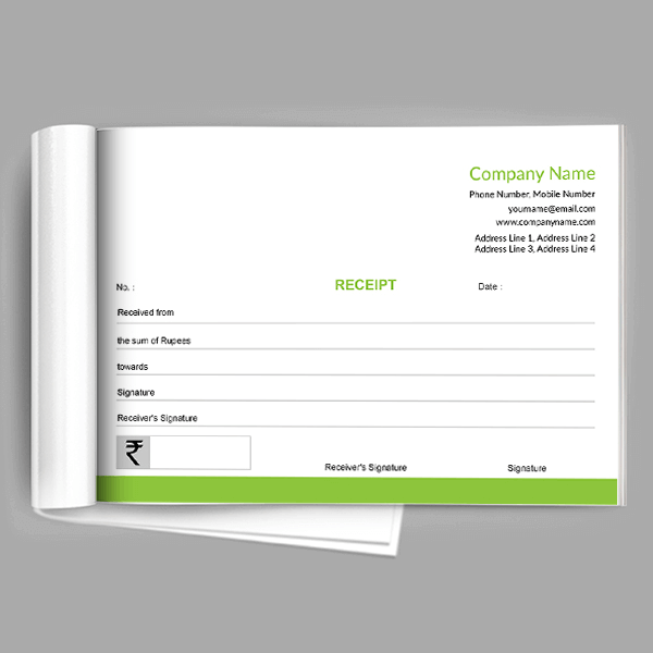 Custom Parrot Green Receipt Book
