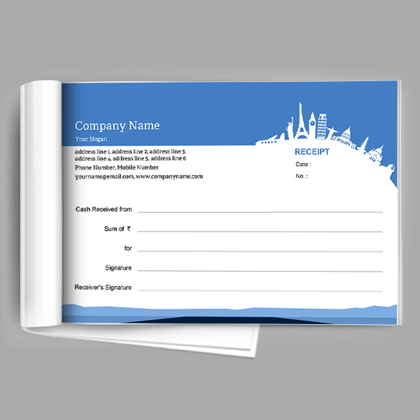 Custom Travel Agency Receipt Book