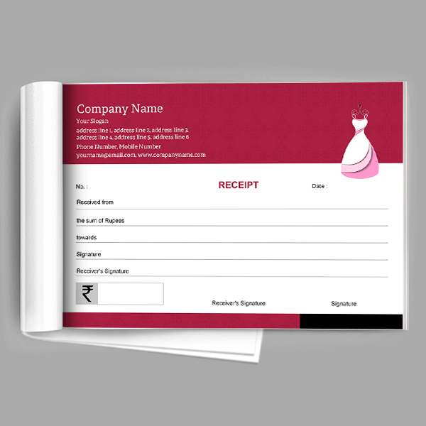 Custom Garment Receipt Book