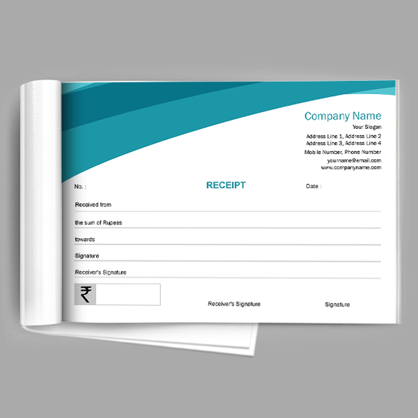 Custom Aqua Receipt Book