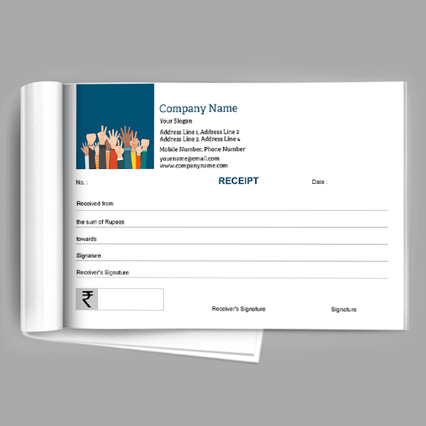 Custom Blue and White Receipt Book