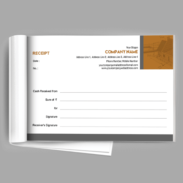 Custom Grey Receipt Book