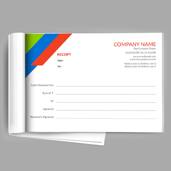 Custom Colorful Receipt Book