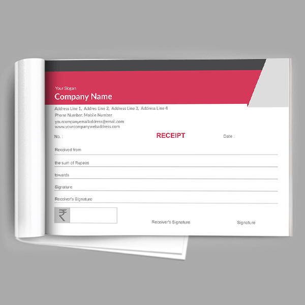 Custom Pink And Grey  Receipt Book