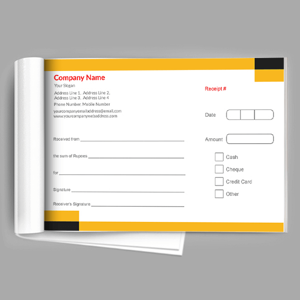 Custom Academy Receipt Book
